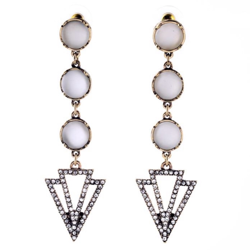 Kevia Frosted Stone & Pave Dagger Drop Earrings